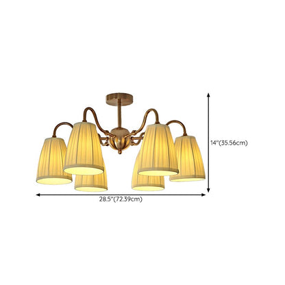 Cadmus Gold Textile Lamp Shade Semi Flush Mount Lighting