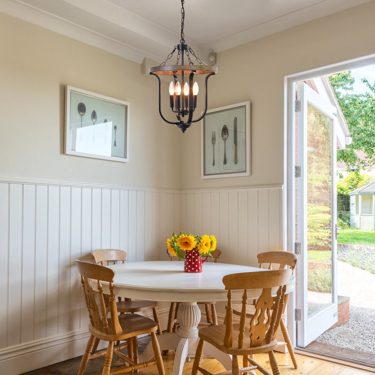 Richardson Industrial Black Wrought Iron Cage Pendant Light