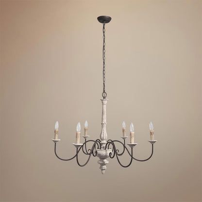 Scout Farmhouse Wood Anchor Candle Chandelier
