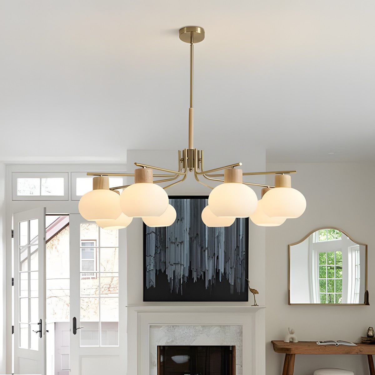 Jesper Gold Modern Frosted Glass Chandelier