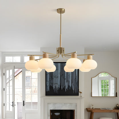 Jesper Gold Modern Frosted Glass Chandelier