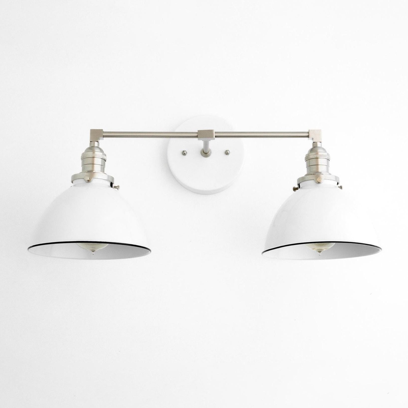 Amelia Farmhouse White Metal Dome Sconce