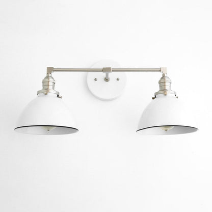 Amelia Farmhouse White Metal Dome Sconce