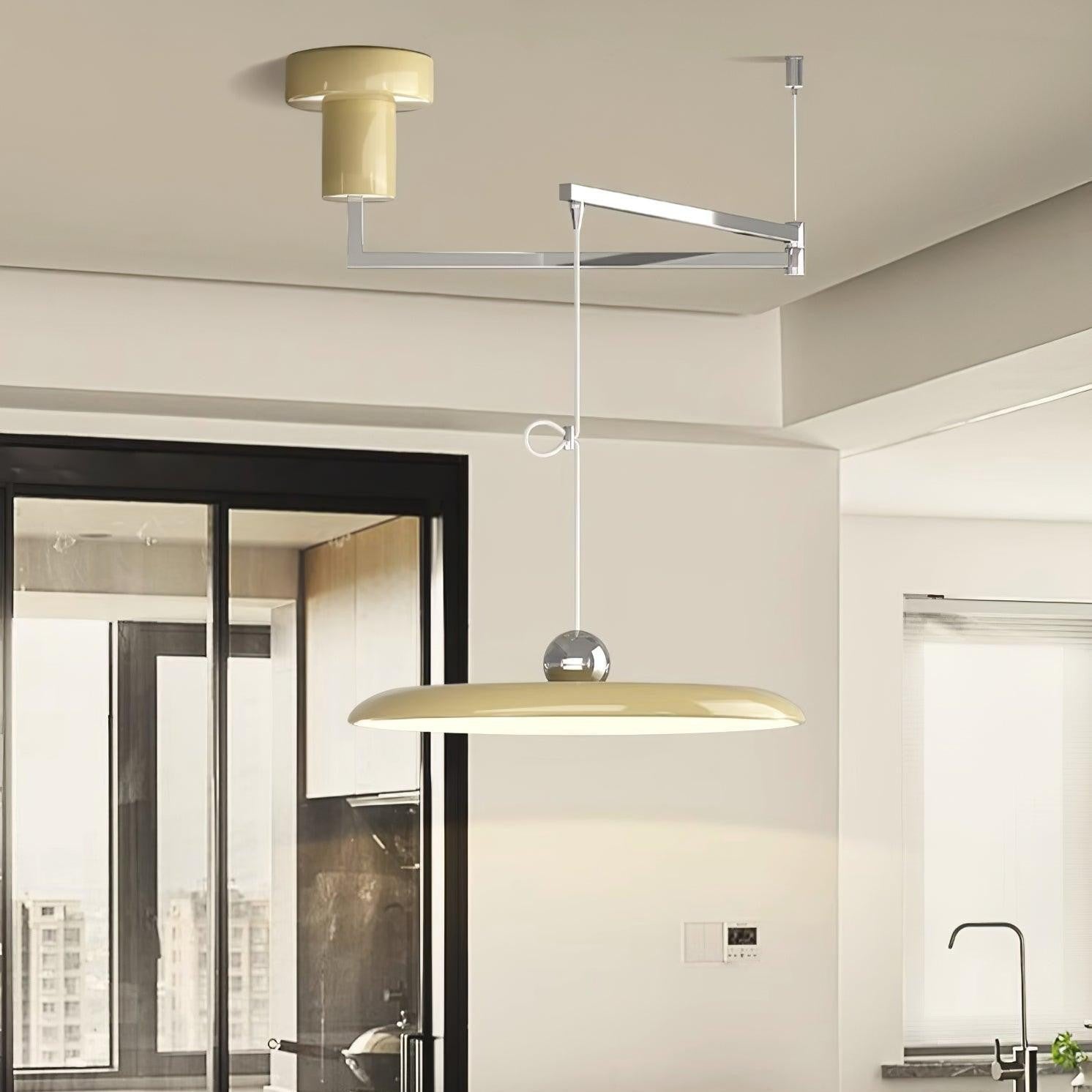 Delphin Colorful Swing Arm Flying Saucer Pendant Light