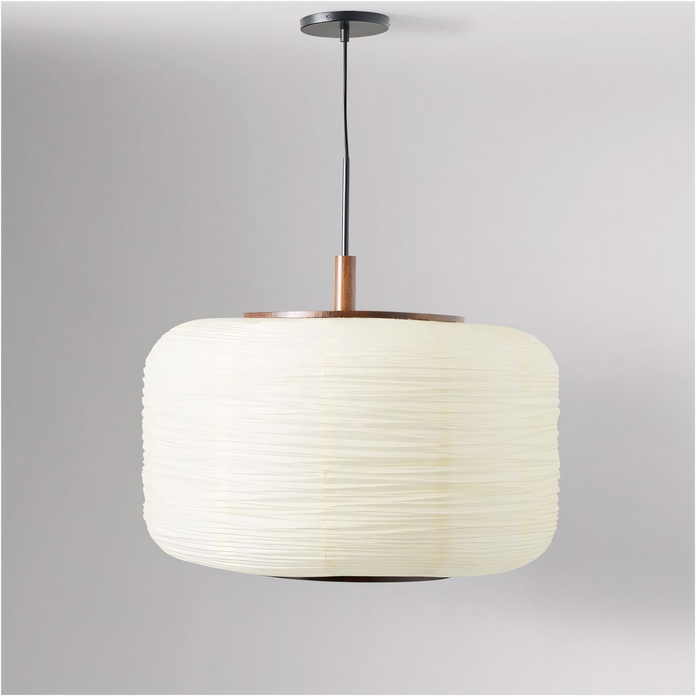 Drath Wabi Sabi Ribbed Paper Lantern Pendant Light