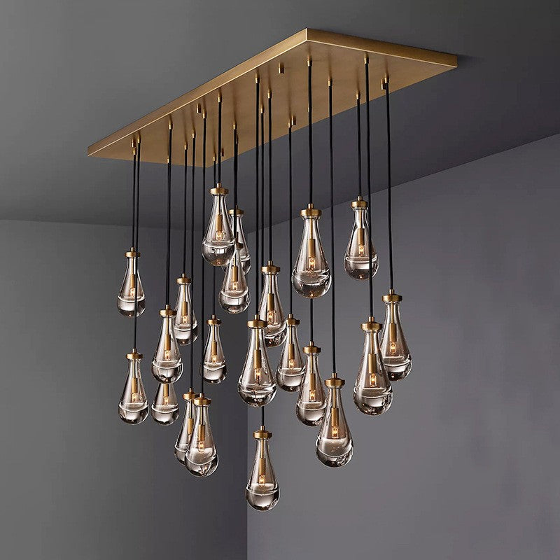 Peregrine Modern All-copper Crystal Raindrop Linear Chandelier