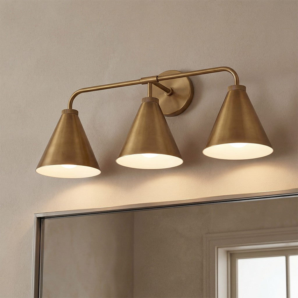 Kaelen Retro Cooper Cone Sconce Light