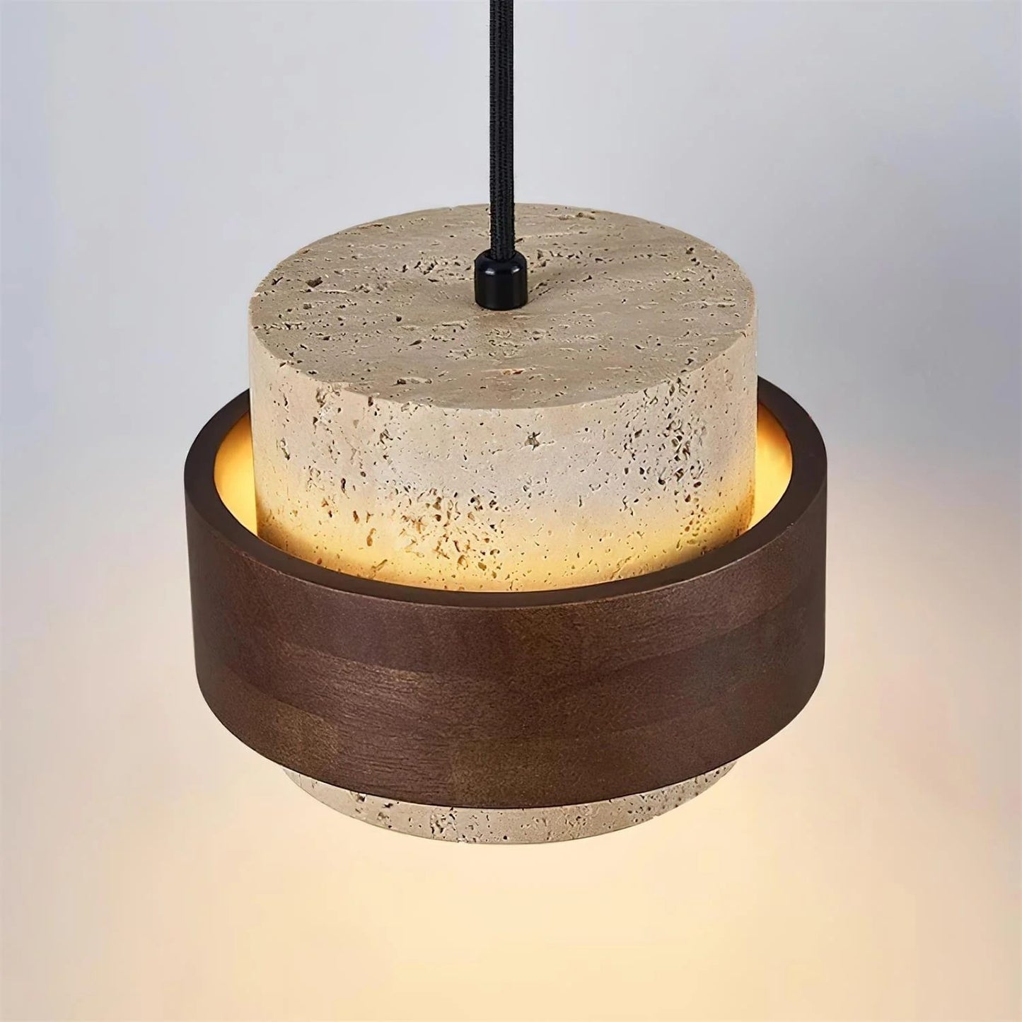 Timothy Wabi Sabi Natural Cylindrical Travertine Wall light