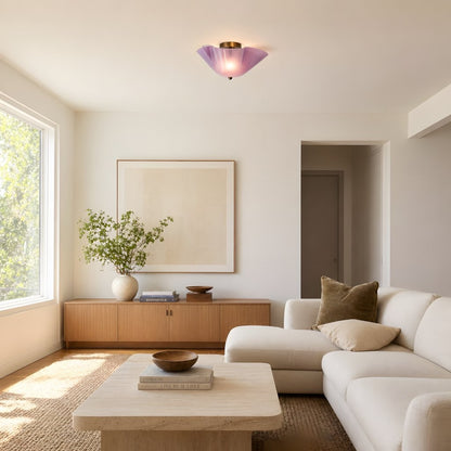 Esmay Modern Wavy Glass Fazzo Flush Mount Ceiling Light