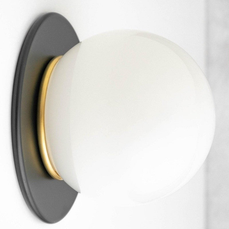 Oliver Vintage Glass Globe Flush Mount Wall Light