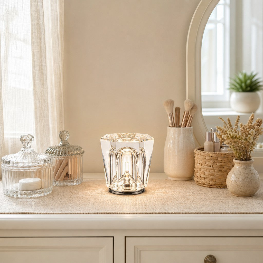 Faelith Modern Crystal Glass Faceted Table Lamp