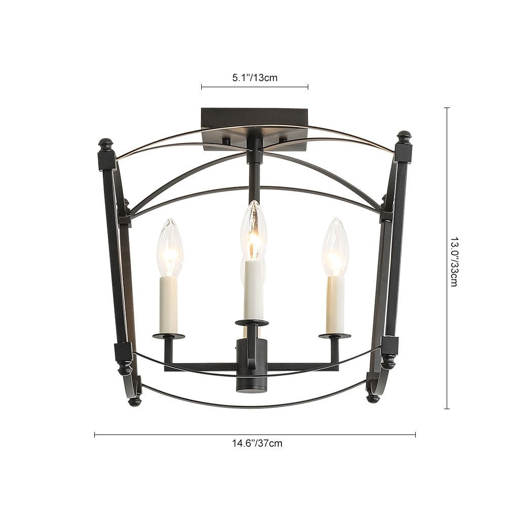 Celeste Retro 4 Light Open Frame Lantern Cage Ceiling Light