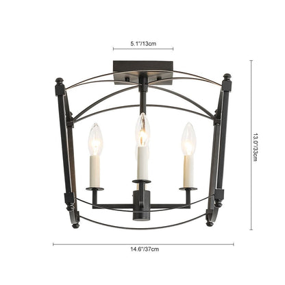 Celeste Retro 4 Light Open Frame Lantern Cage Ceiling Light
