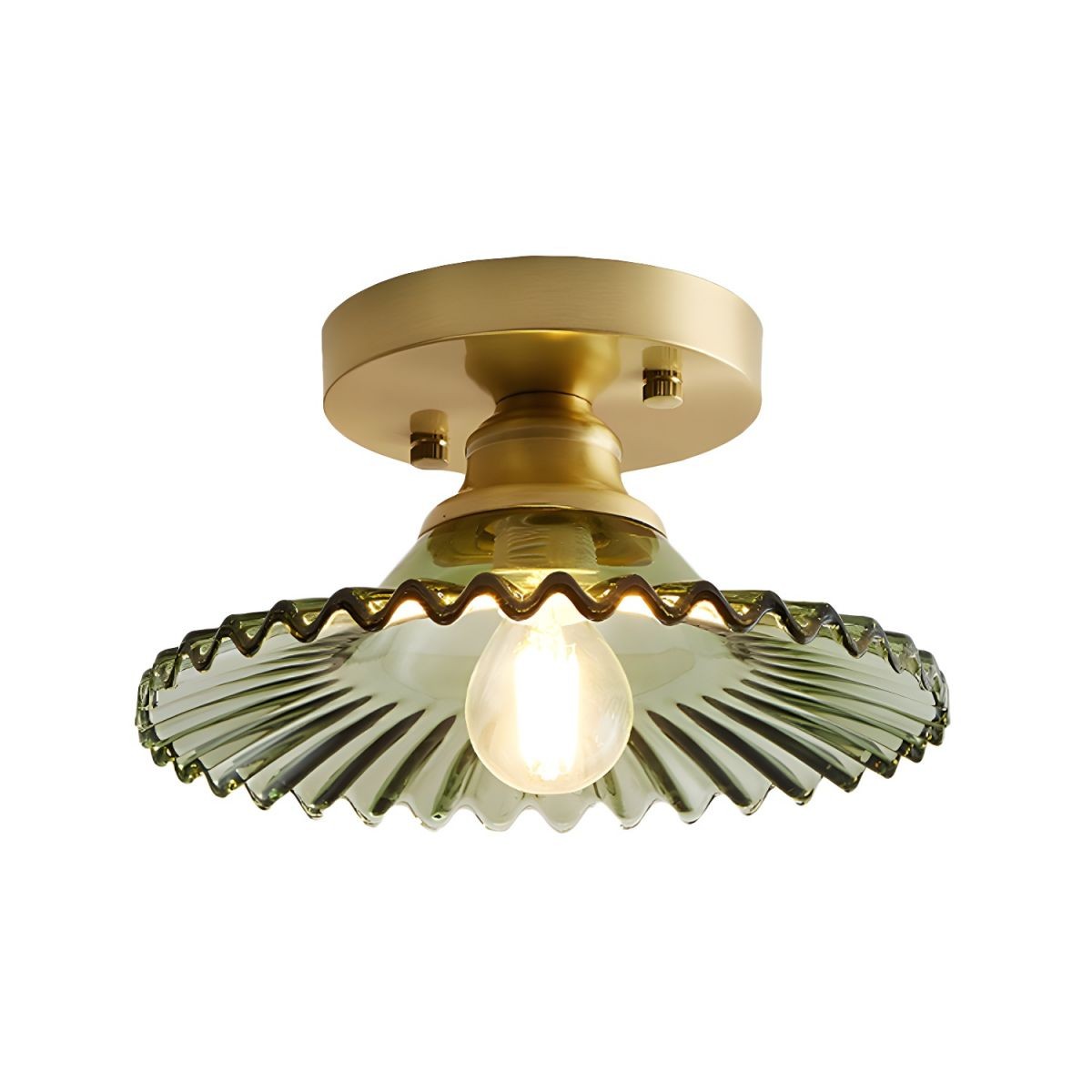Zenon Retro Gailon Glass Semi Flush Mount Ceiling Light