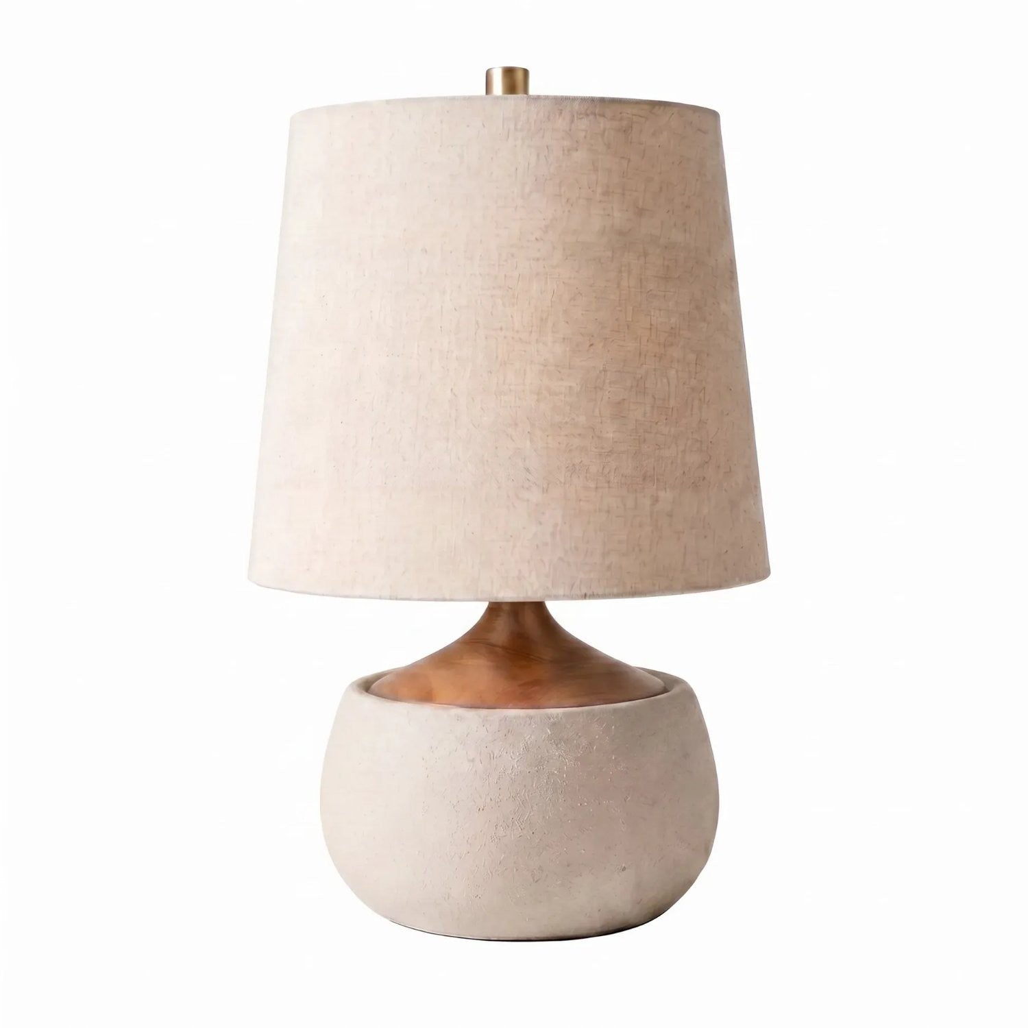 Velmira Mid-Century textile lamp shade Cement Table Light