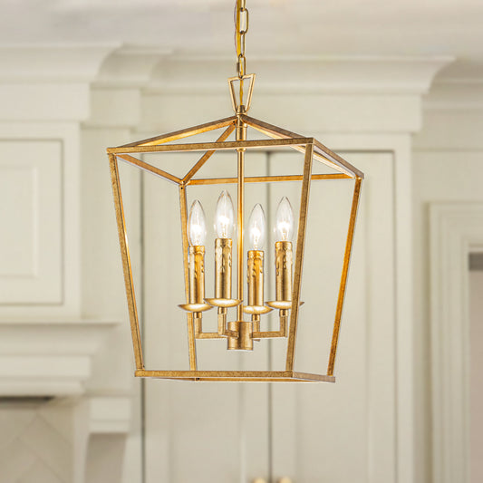 Hexon Antique Brass Gilded Iron Lantern Pendant Light