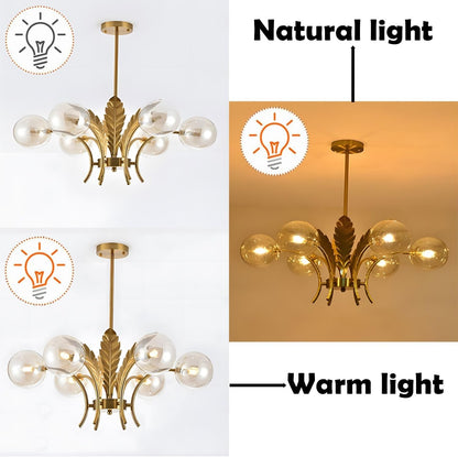 Zephyr Luxury 6-Lights Globe Glass Chandelier