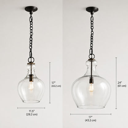 Yates Industrial Clear Glass Pendant Light