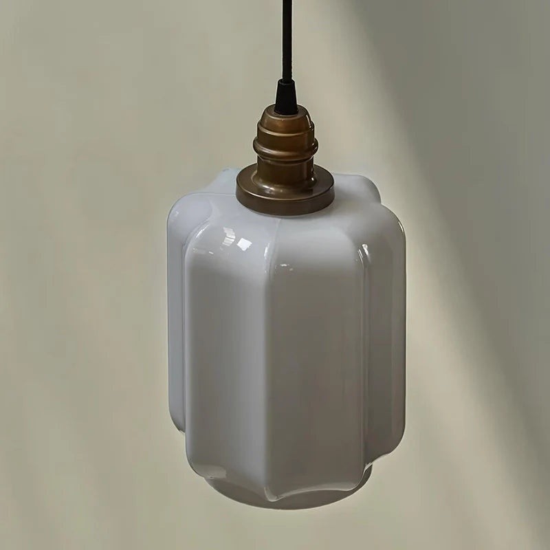 Balthazar Japanese Lantern White Glass Pendant Light
