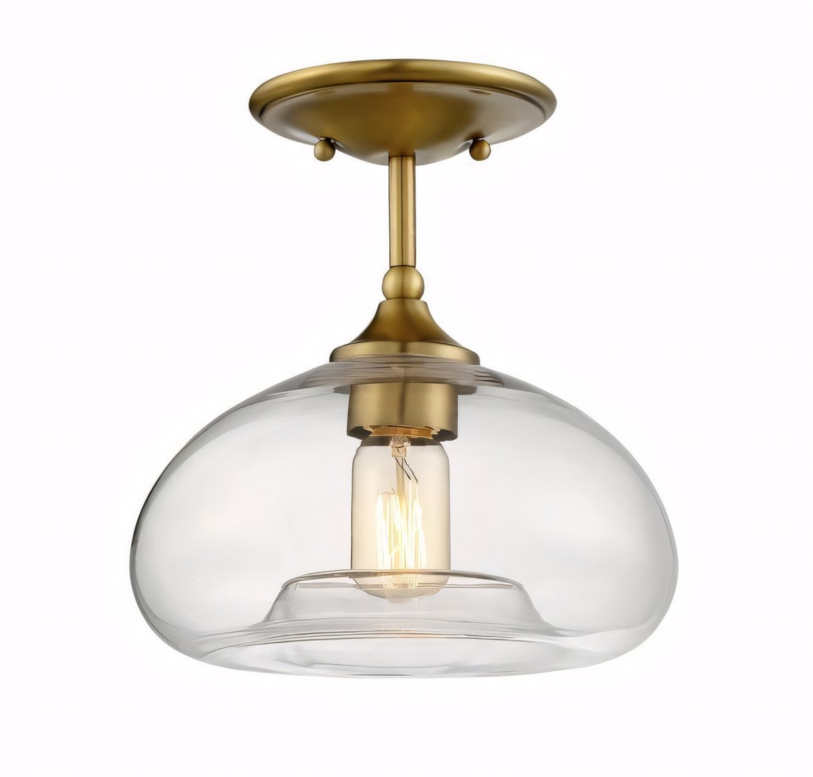 Thyran Farmhouse Small Globe Clear Glass Flush Mount Ceiling Light