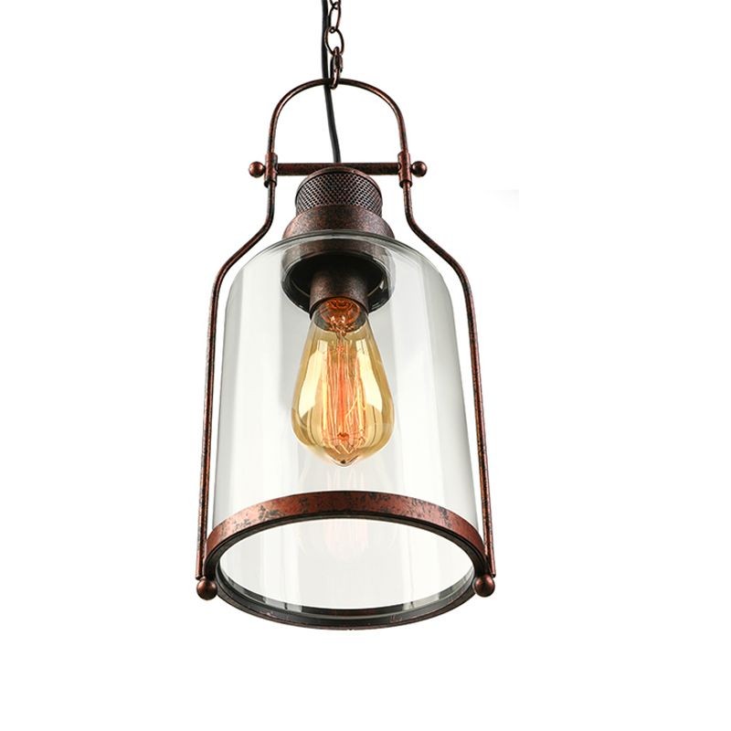 Eryxis Industrial Vintage Iron Glass Jar Pendant Light