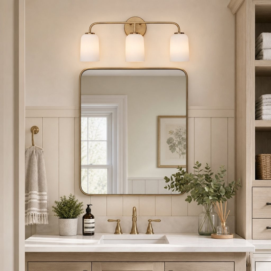 Bransen Modern Milk Glass 2/3-Light Vanity Wall Sconce