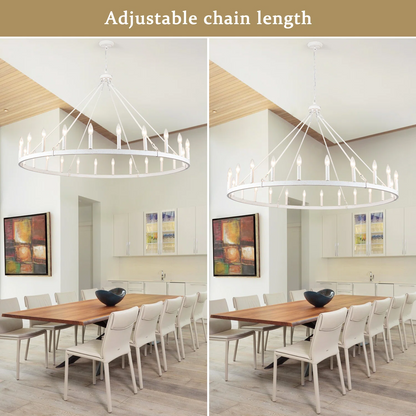 Raeth Farmhouse 24 Lights Wagon Wheel Candle Style Chandelier