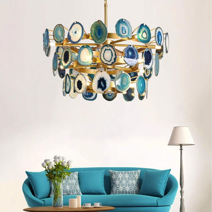 Gideon Slice Agate Tower Chandelier