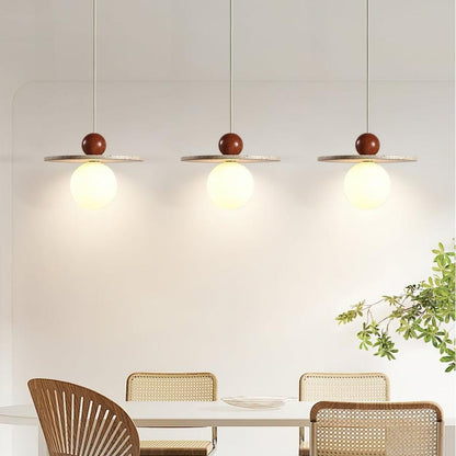 Jeremiah Cream Style Flying Disc Travertine Pendant Light