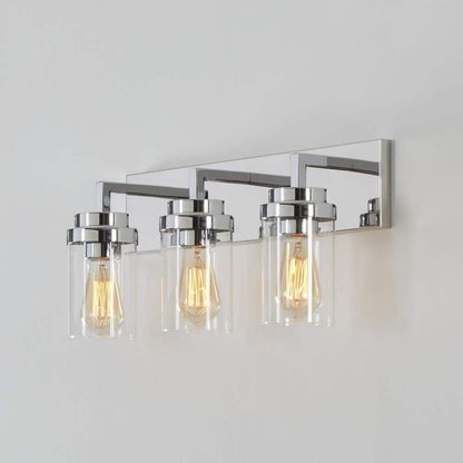 Pyros Farmhouse Clear Glass Cylinder Vanity Wall Light