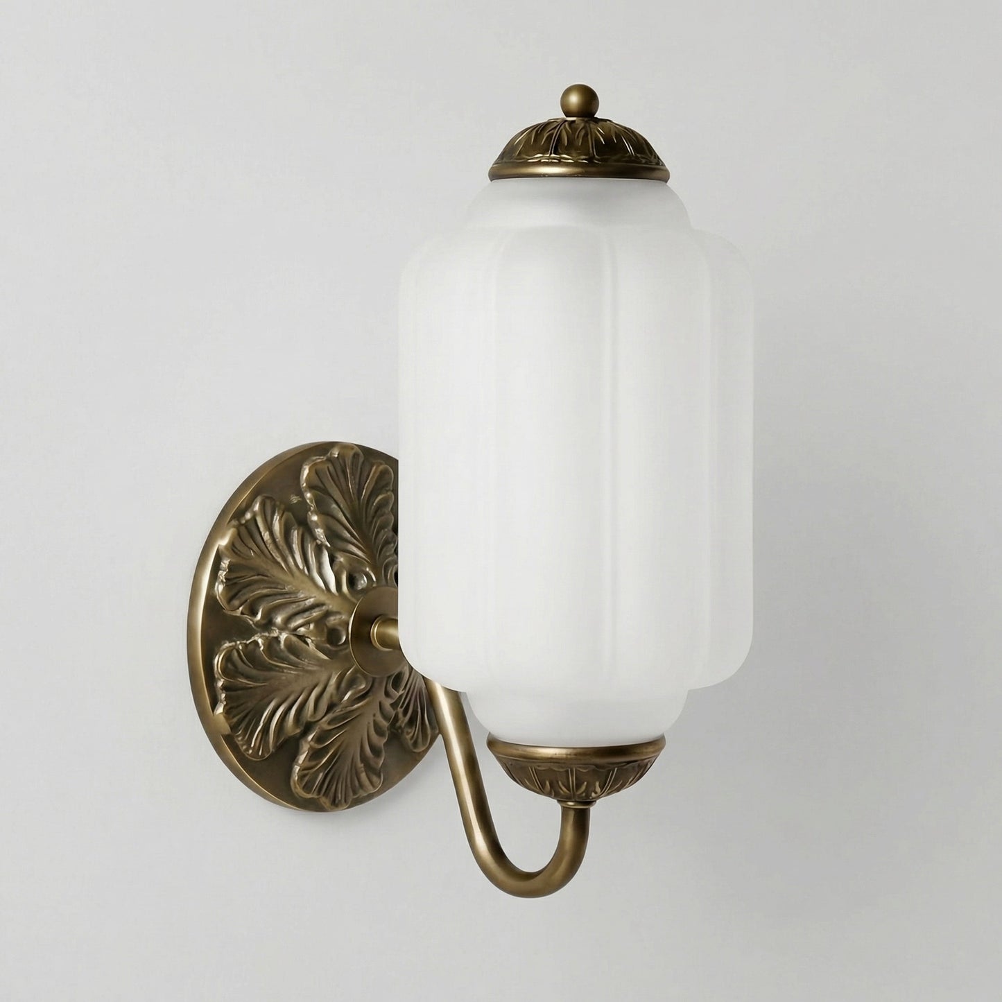 Cyrilith Vintage Milk Glass Oiled Brass Eloise Sconce