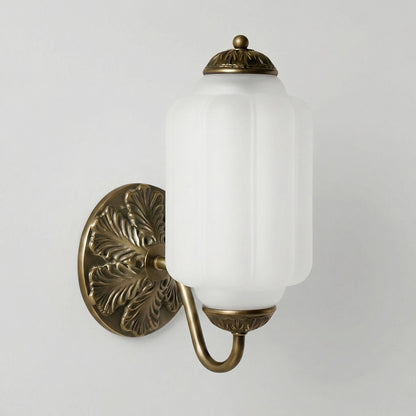Cyrilith Vintage Milk Glass Oiled Brass Eloise Sconce
