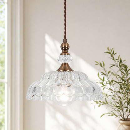 Vilkas Vintage Flower Shaped Glass Pendant Light