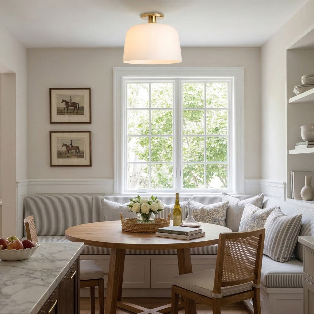 Hannahlee ‎Minimalist Glass Semi Flush Mount Ceiling Light