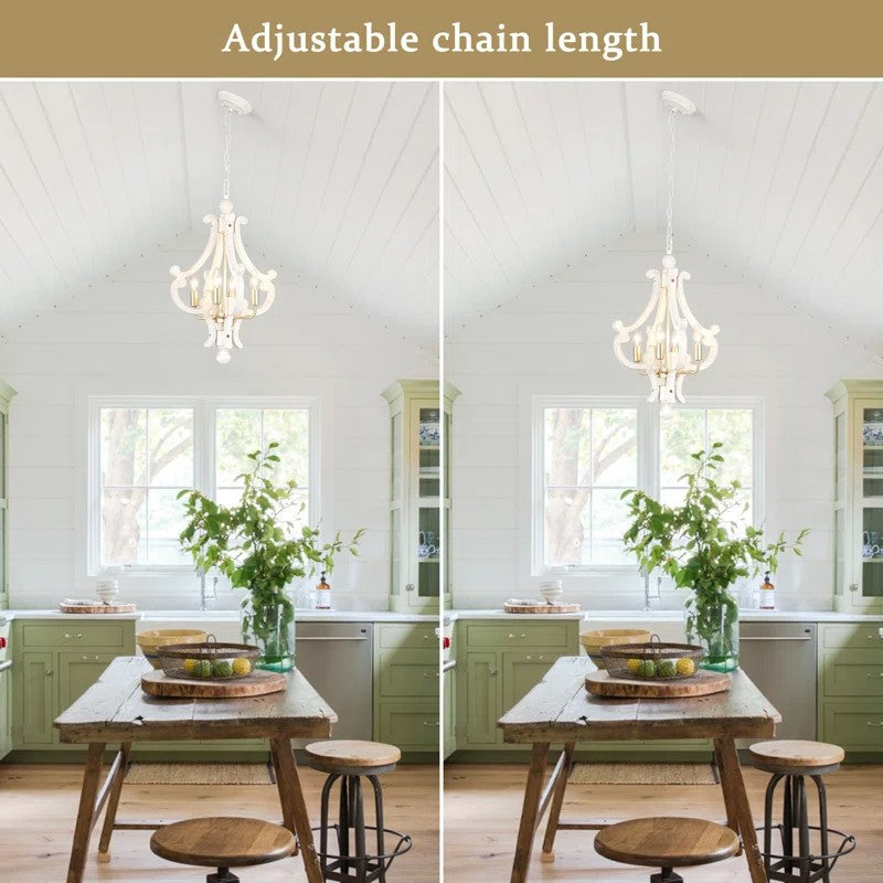 Astridina Rustic Antique Wooden French Country Chandelier