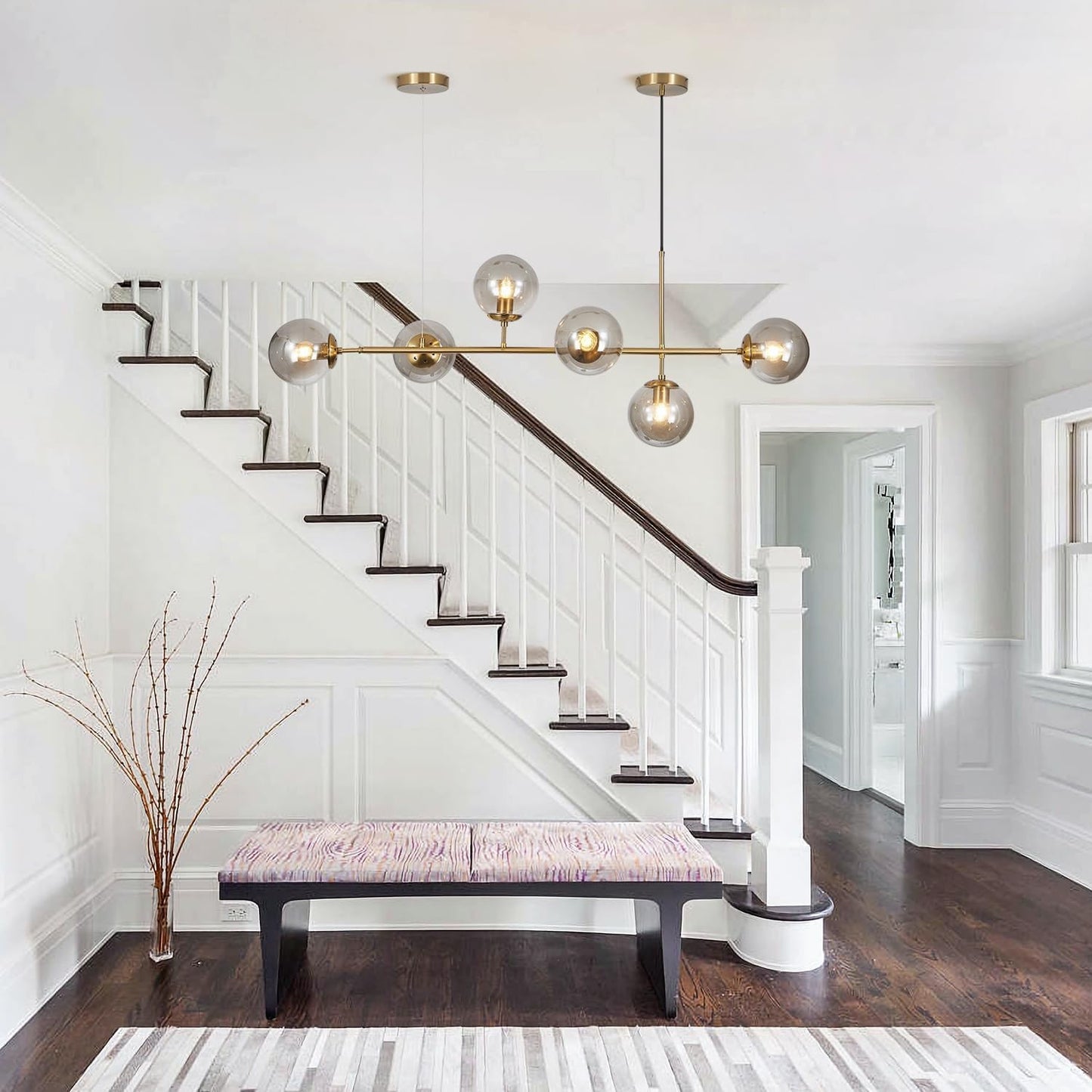Celestina 6 Light Linear Glass Orb Pendant Light