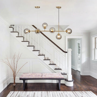 Celestina 6 Light Linear Glass Orb Pendant Light