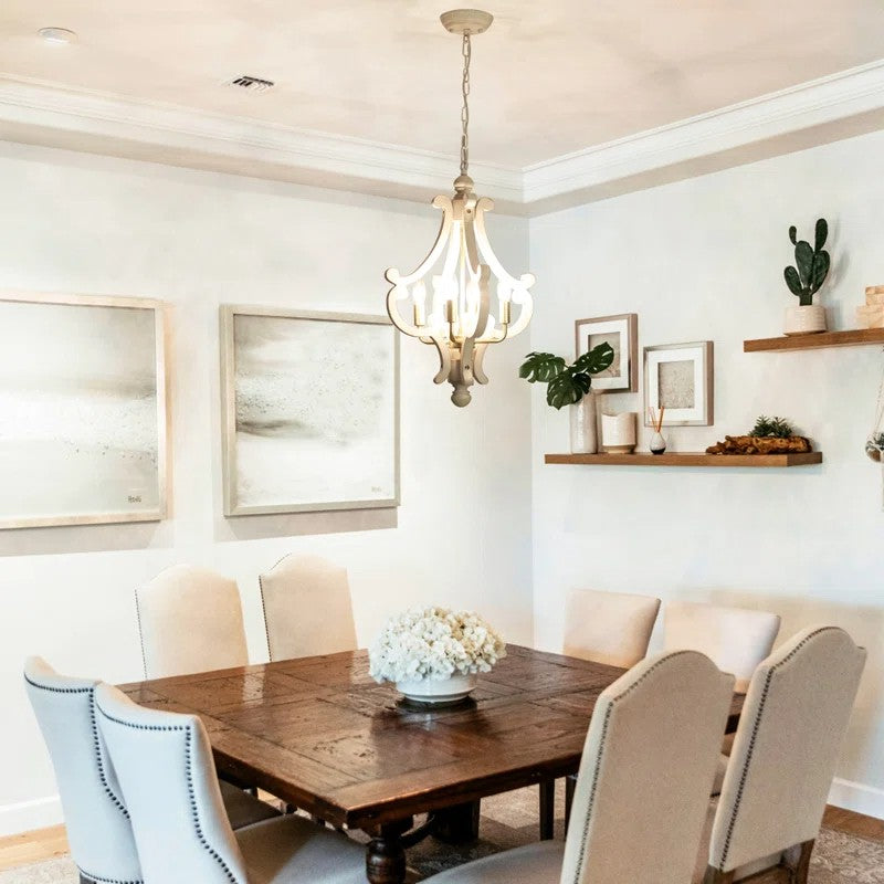Astridina Rustic Antique Wooden French Country Chandelier