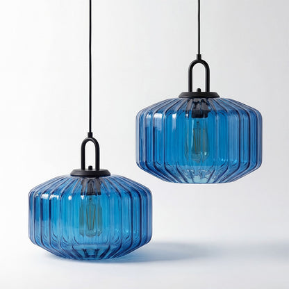 Ivan Vintage Handmade Striped Glass Pendant Light