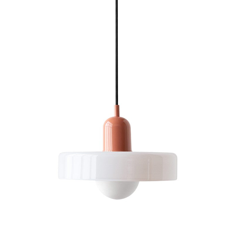 Xanadu Bauhaus Stained Glass Disc Pendant Light