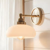 Alberta Bauhaus Milk White Glass Wall Sconce