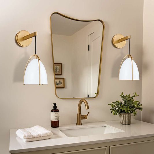 Aeryn White One Light Dome Shade Wall Sconce