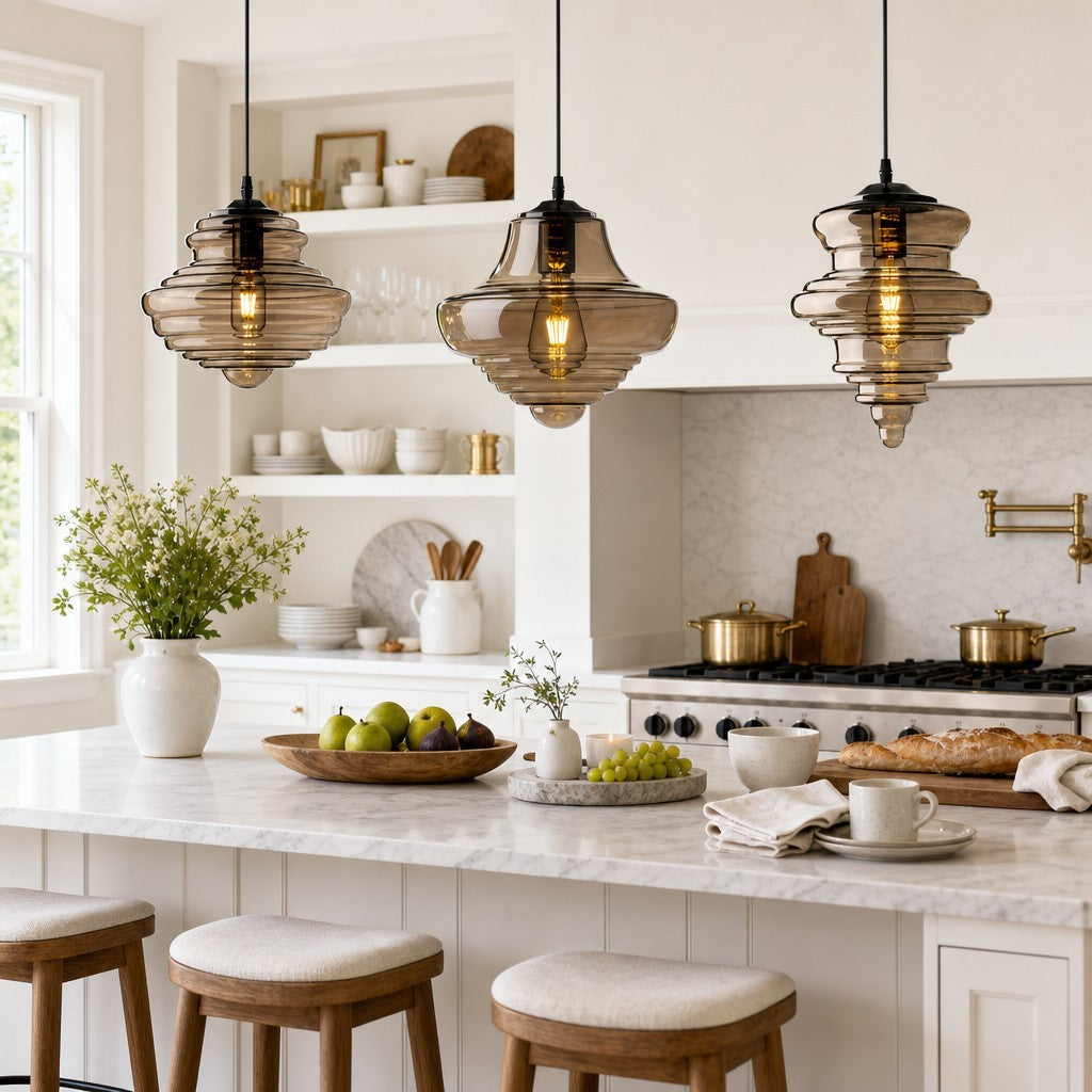Helix Modern Glass Spool Pendant Light