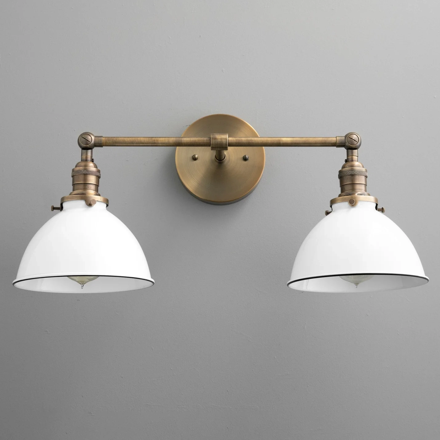 Amelia Farmhouse White Metal Dome Sconce