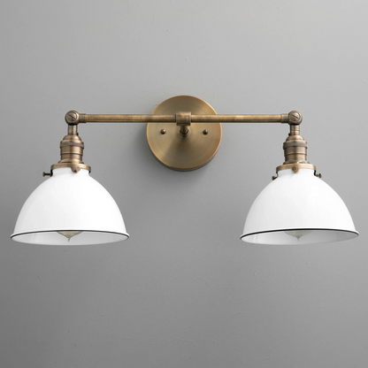Amelia Farmhouse White Metal Dome Sconce