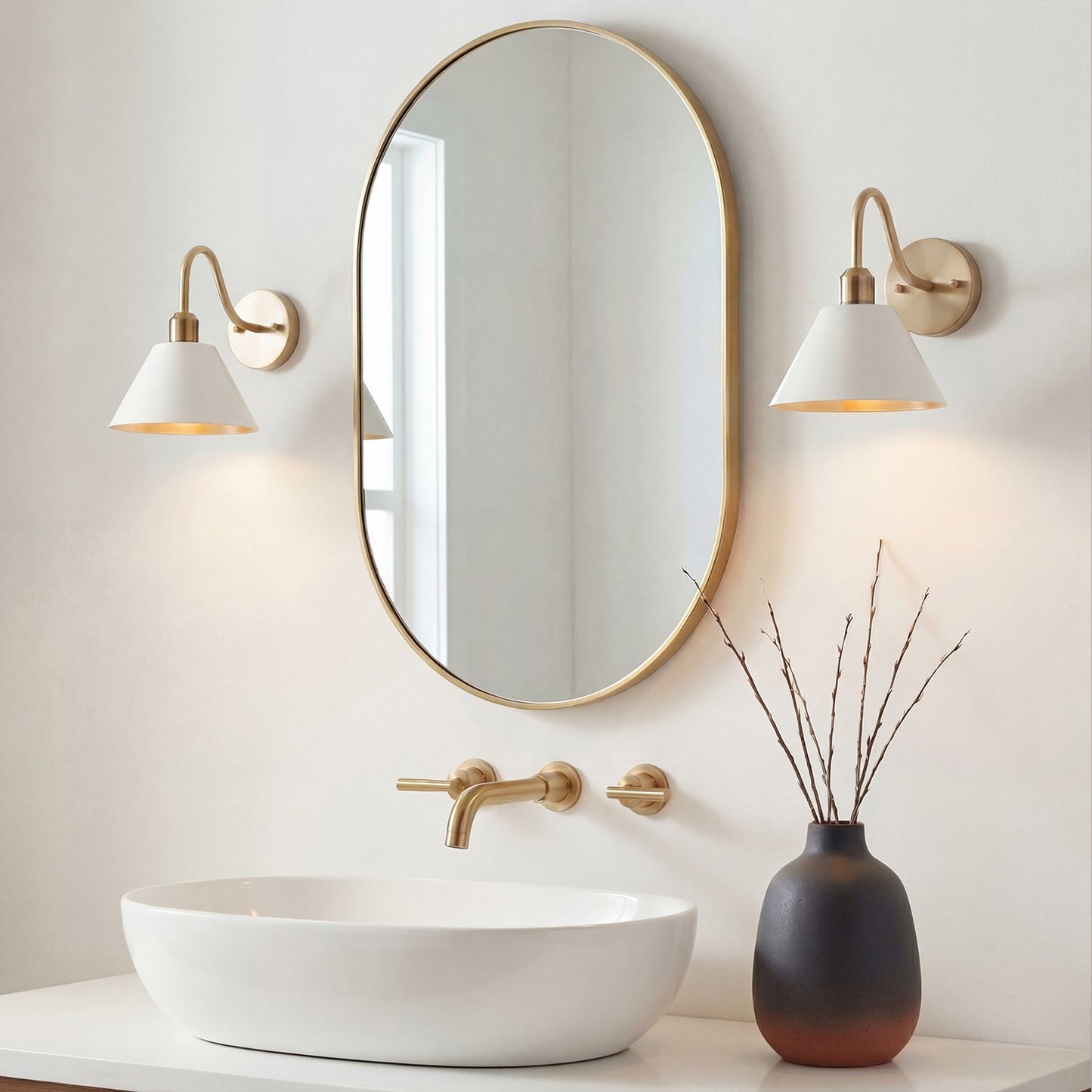 Ferm Minimalist Industrial Tapered Sconce