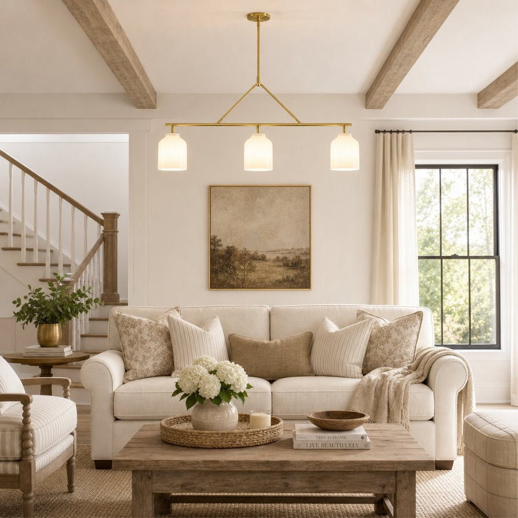 Drilon Elegant Brass Cylinder Shade 3-Light Chandelier