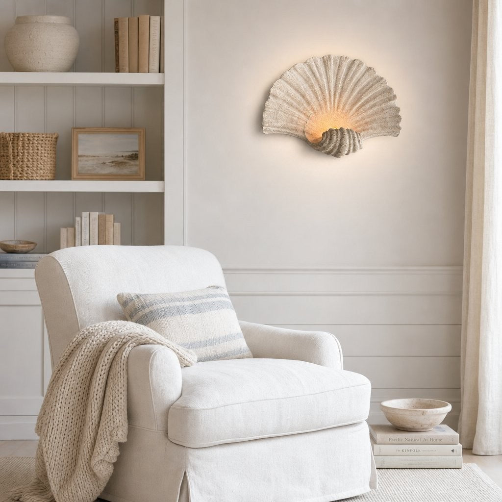 Coralie Vintage Natural Sandstone Shell Wall Lamp