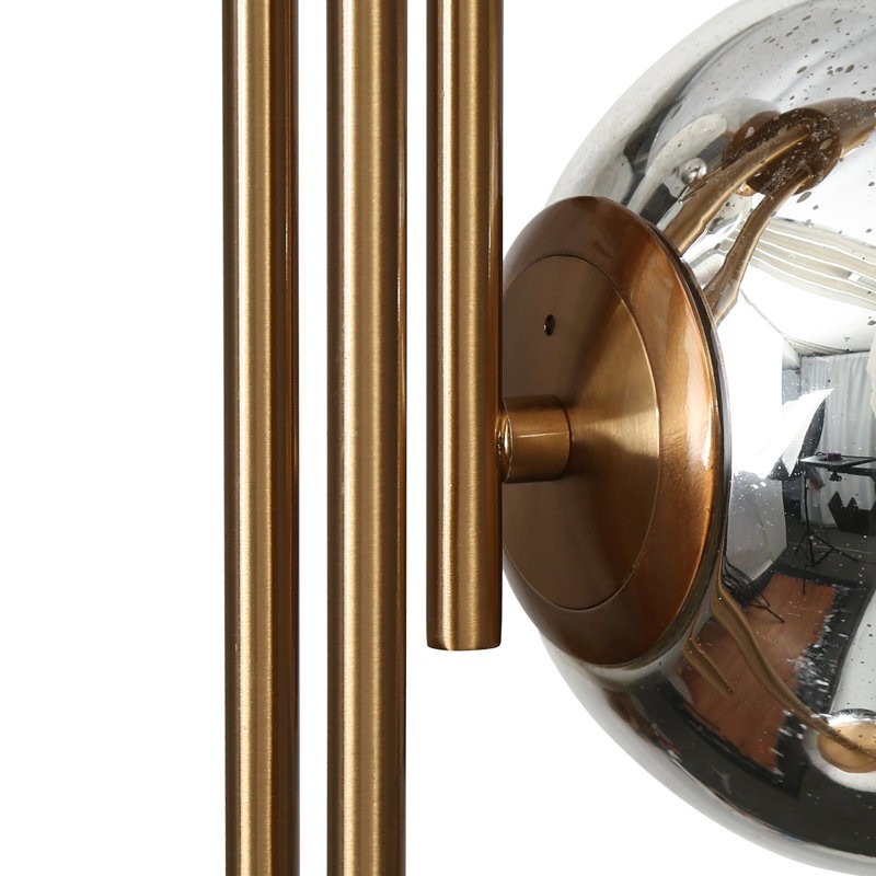 Beaufort Modern Gold 4-Light Orb Mercury Glass Chandelier