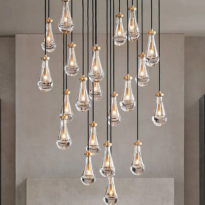 Peregrine Modern All-copper Crystal Raindrop Linear Chandelier